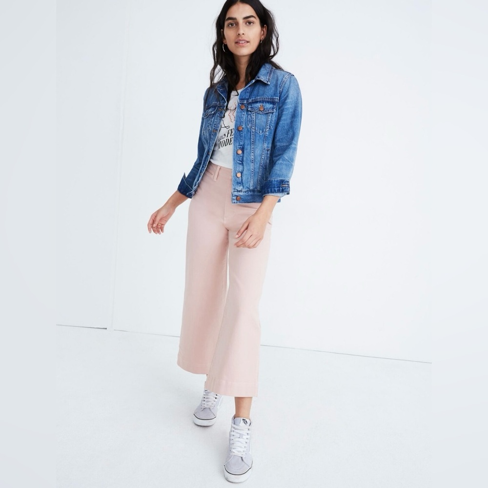 Madewell Blush Wide-Leg Cropped Pants